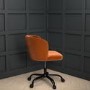 Orange Velvet Pleated Swivel Office Chair - Holly