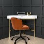 Orange Velvet Pleated Swivel Office Chair - Holly