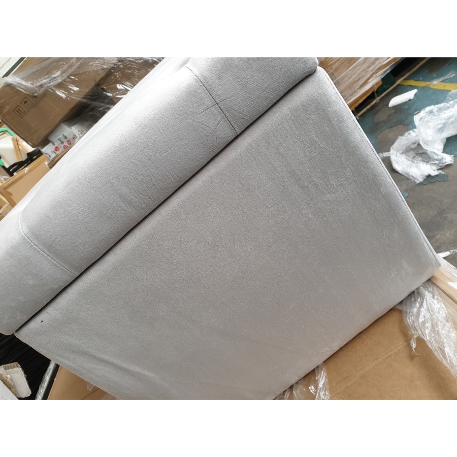 GRADE A2 - Safina Velvet Storage Blanket Box in Silver Grey with Stud Detail