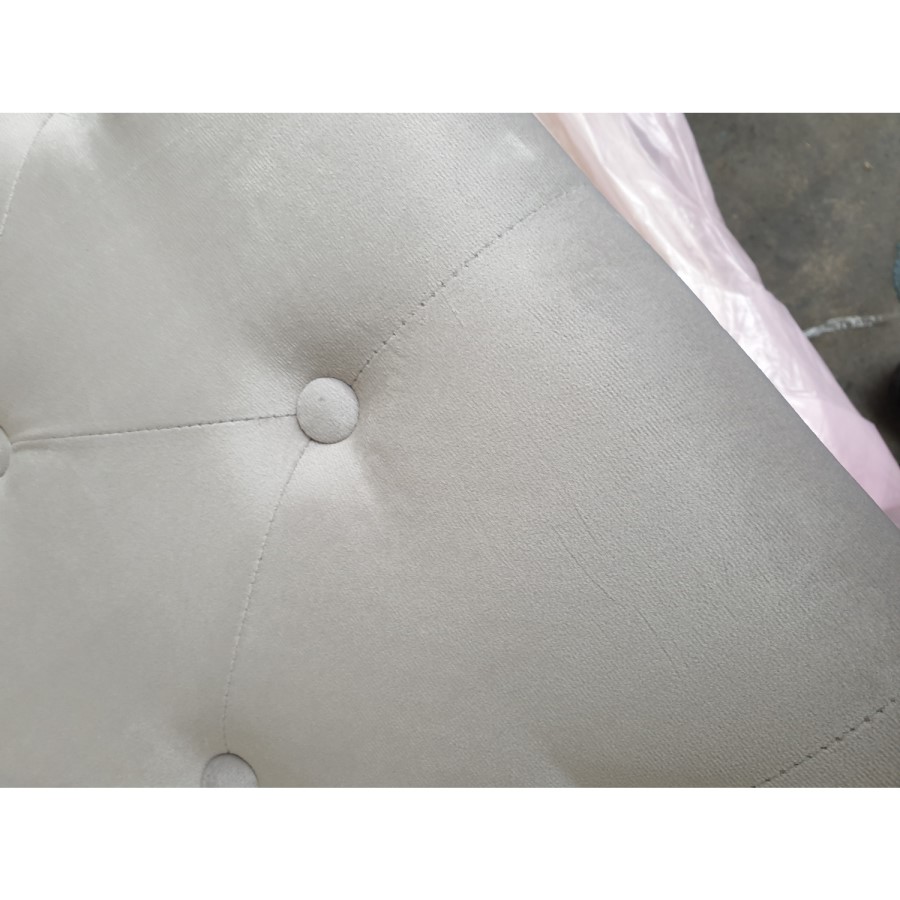 GRADE A2 - Safina Velvet Storage Blanket Box in Silver Grey with Stud Detail