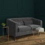GRADE A1 - Lotti Grey Velvet 2 Seater Sofa with Removable Cushions - Mid Century Style