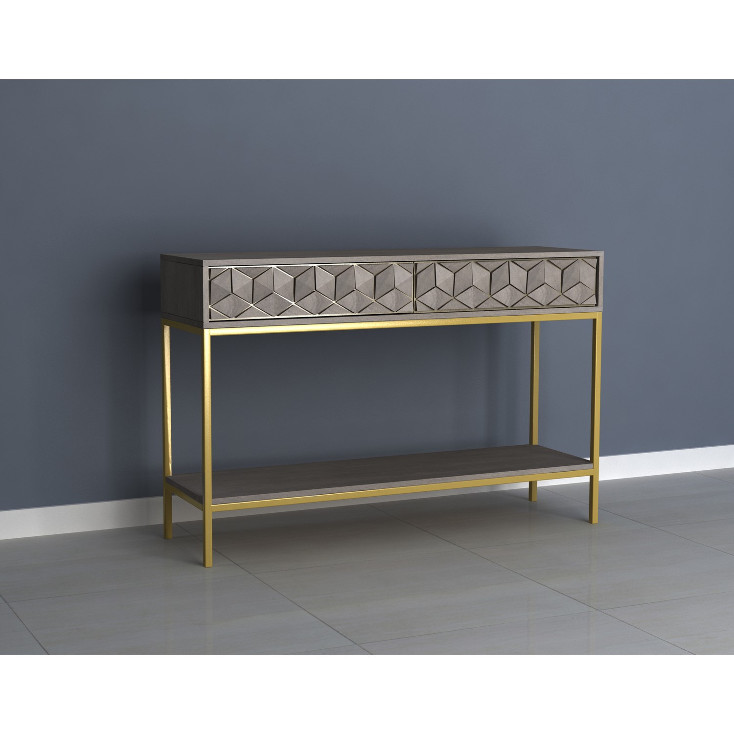 Photo of Mango wood console table with gold legs - alice