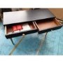 GRADE A2 - Maya Art Deco 2 Drawer Dressing Table in Dark Grey