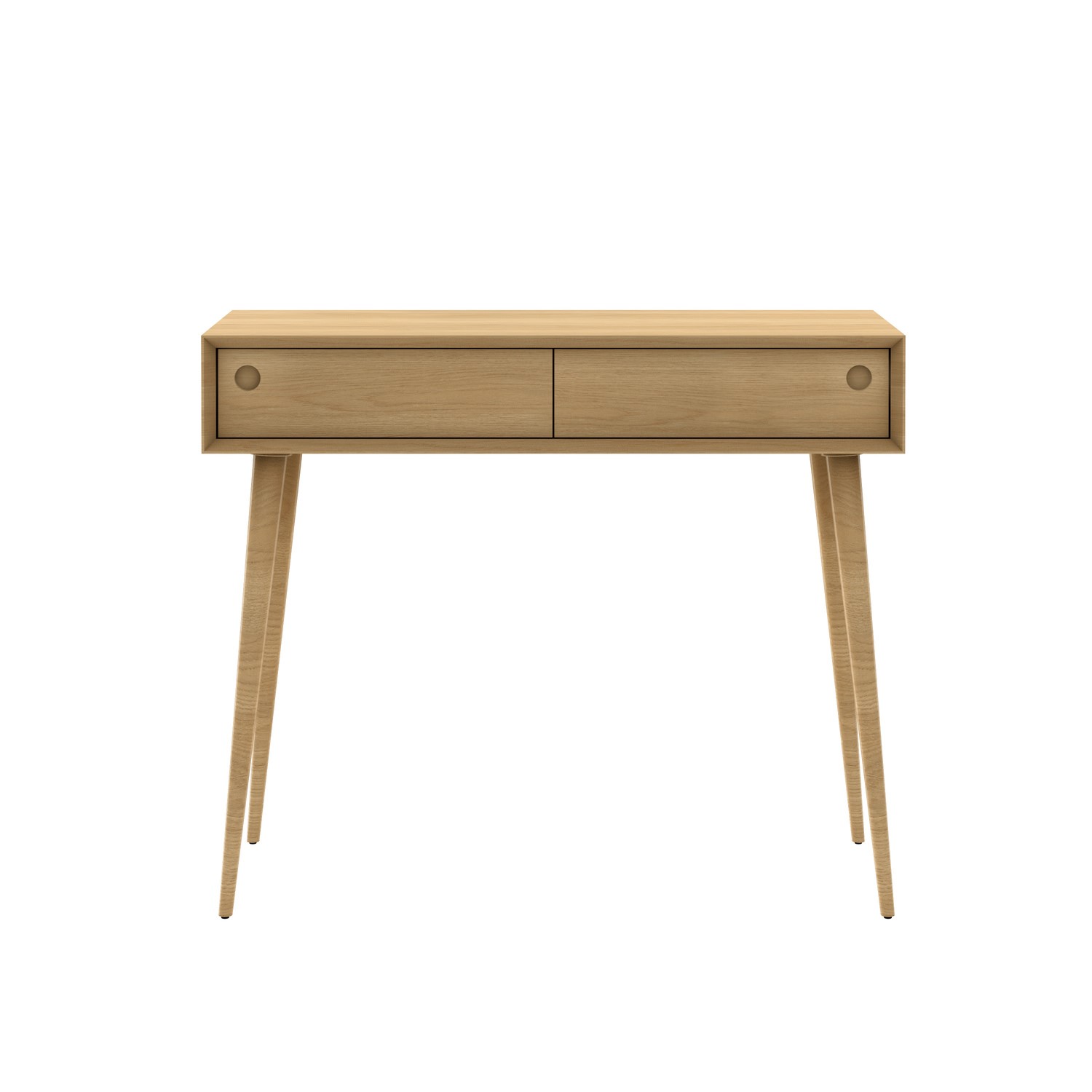 Solid Oak Console Table with Drawers Scandi Briana Furniture123