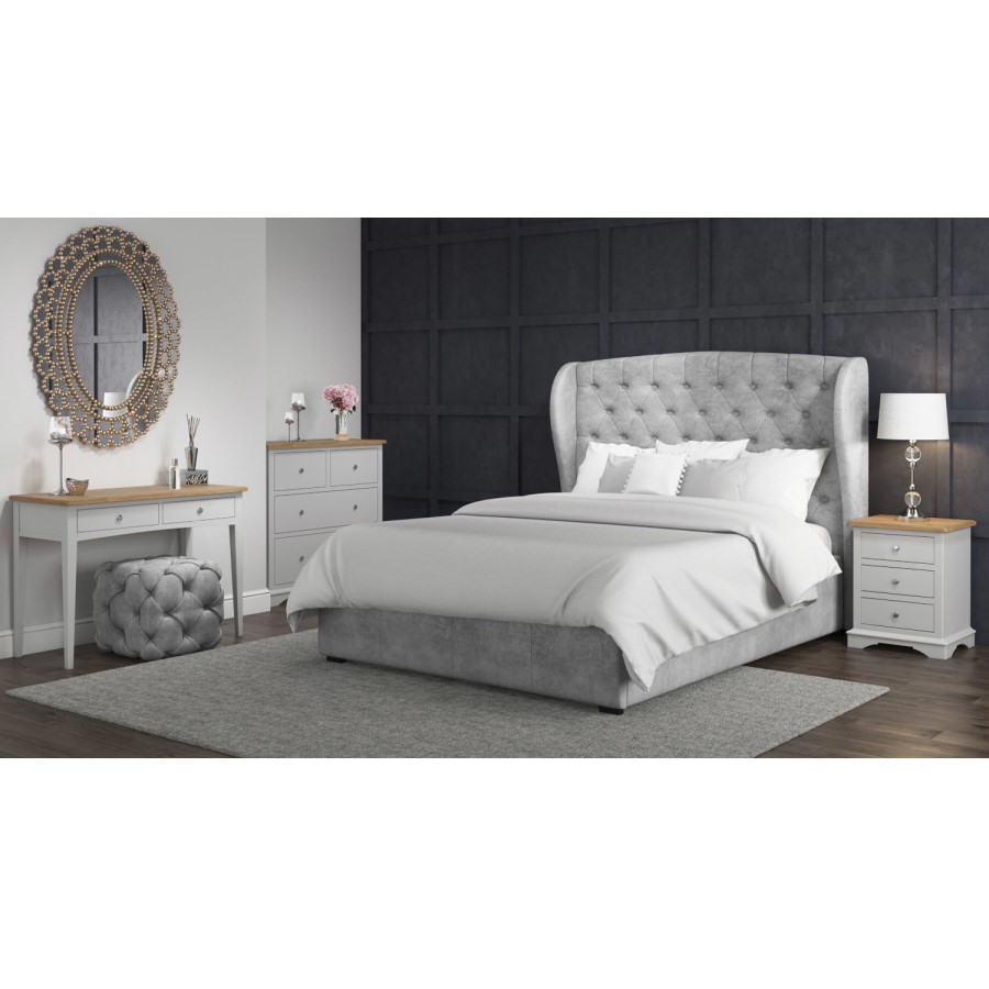 GRADE A2 - Darley Two Tone Chest of Drawers in Solid Oak and Light Grey