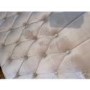GRADE A2 - Safina Small Double Ottoman Bed in Light Beige with Quilted Button Headboard