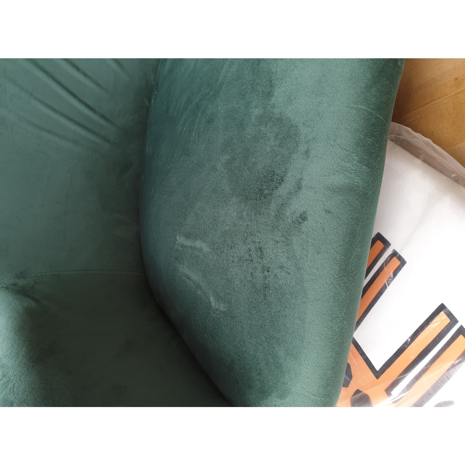 GRADE A2 Green Velvet Office Swivel Chair with Gold Base Marley