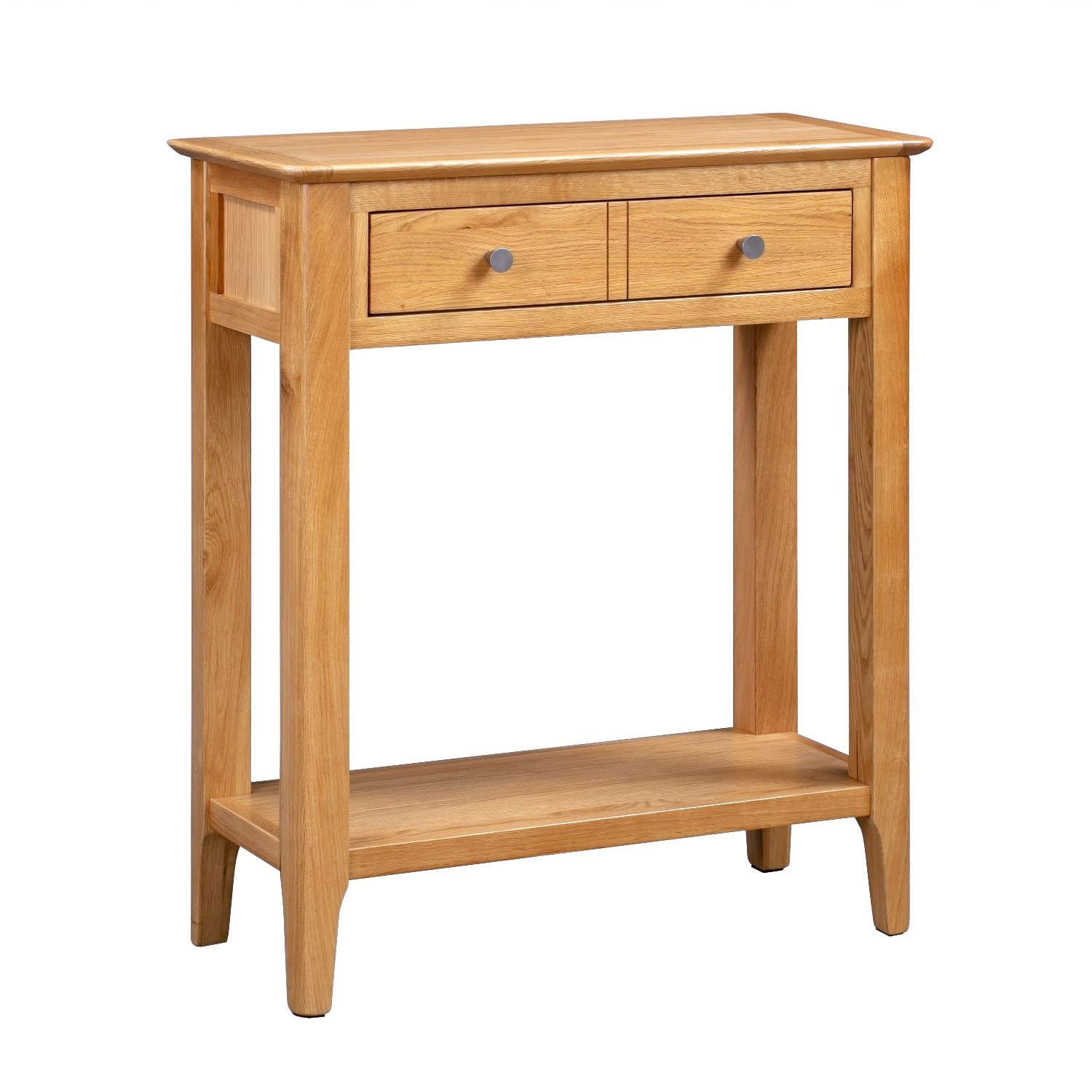 GRADE A2 - Narrow Solid Oak Console Table with Drawers - Adeline ...