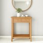 GRADE A2 - Narrow Solid Oak Console Table with Drawers - Adeline