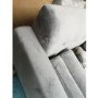 GRADE A2 - Right Hand Facing Grey Velvet Corner Sofa with Bolster Cushions - Seats 3 - Idris