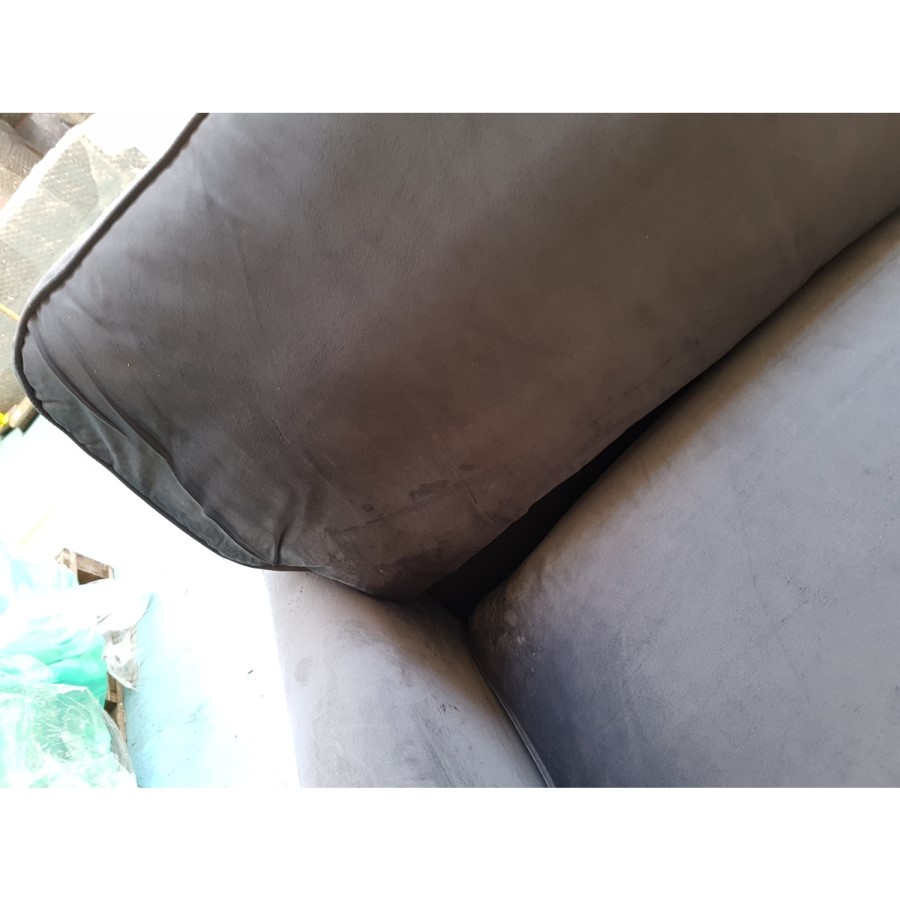 GRADE A2 - Payton Charcoal Grey Velvet 3 Seater Sofa