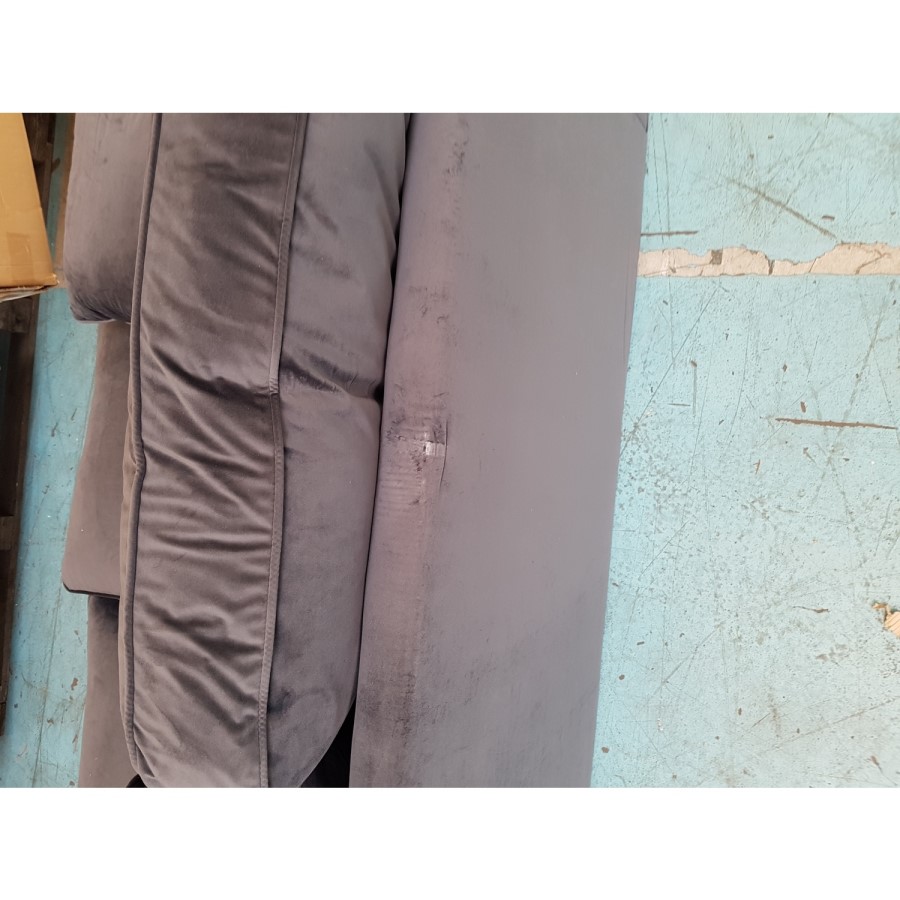 GRADE A2 - Payton Charcoal Grey Velvet 3 Seater Sofa