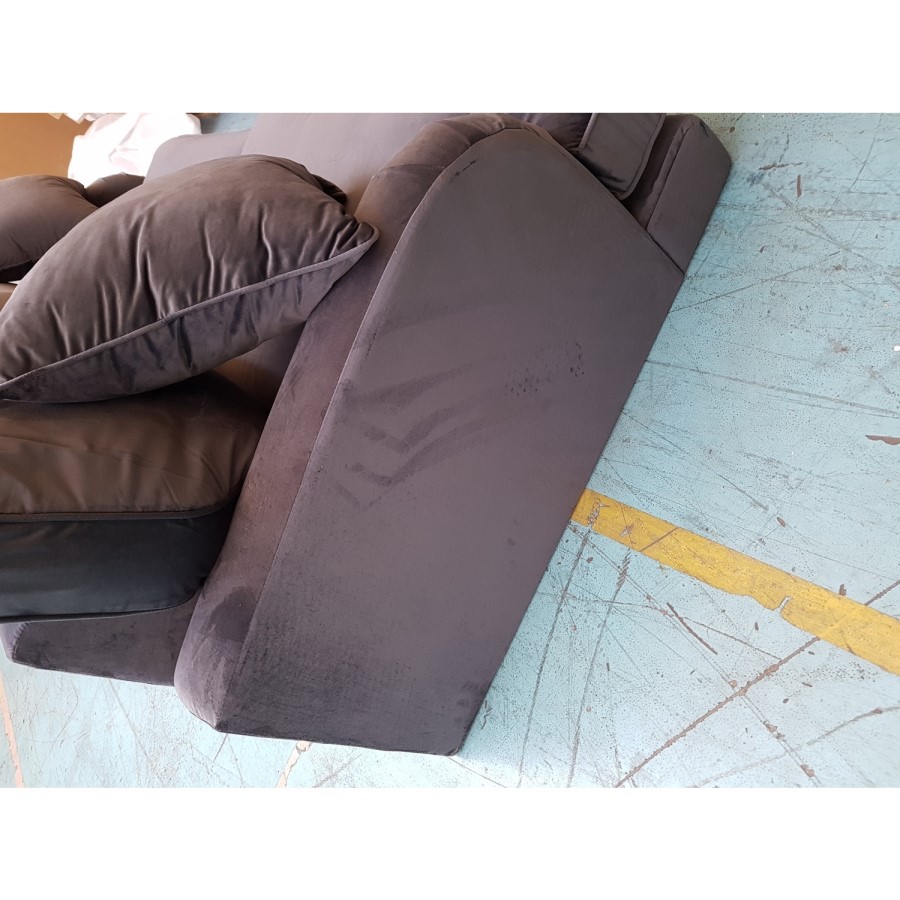 GRADE A2 - Payton Charcoal Grey Velvet 3 Seater Sofa
