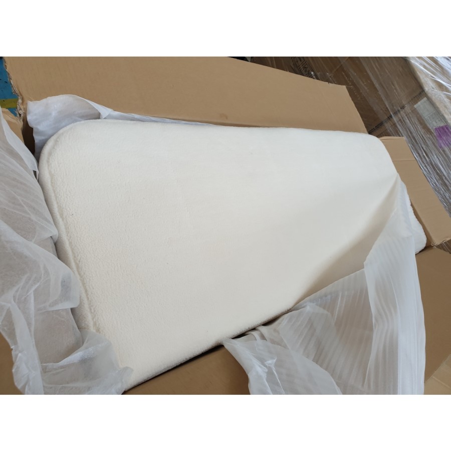 GRADE A2 - Leo Faux Sheepskin Storage Bench in Cream with Natural Legs