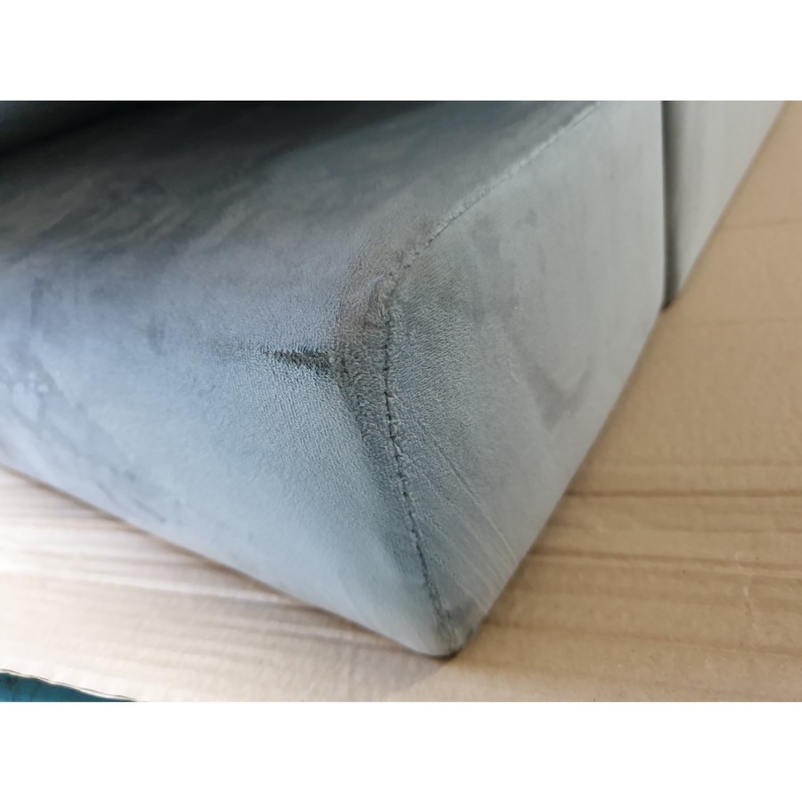 GRADE A2 - Payton Silver Grey Velvet 2 Seater Sofa