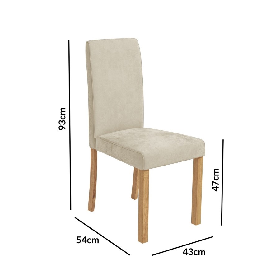 Pair of Velvet Cream Dining Chairs - New Haven