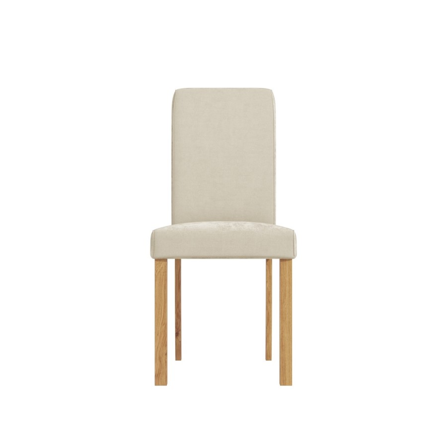 Pair of Velvet Cream Dining Chairs - New Haven