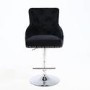Black Velvet Adjustable Bar Stool - Rocco