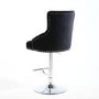 GRADE A1 - Black Velvet Adjustable Bar Stool - Rocco