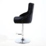 GRADE A1 - Black Velvet Adjustable Bar Stool - Rocco