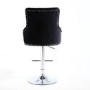 GRADE A1 - Black Velvet Adjustable Bar Stool - Rocco