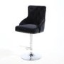 Black Velvet Adjustable Bar Stool - Rocco