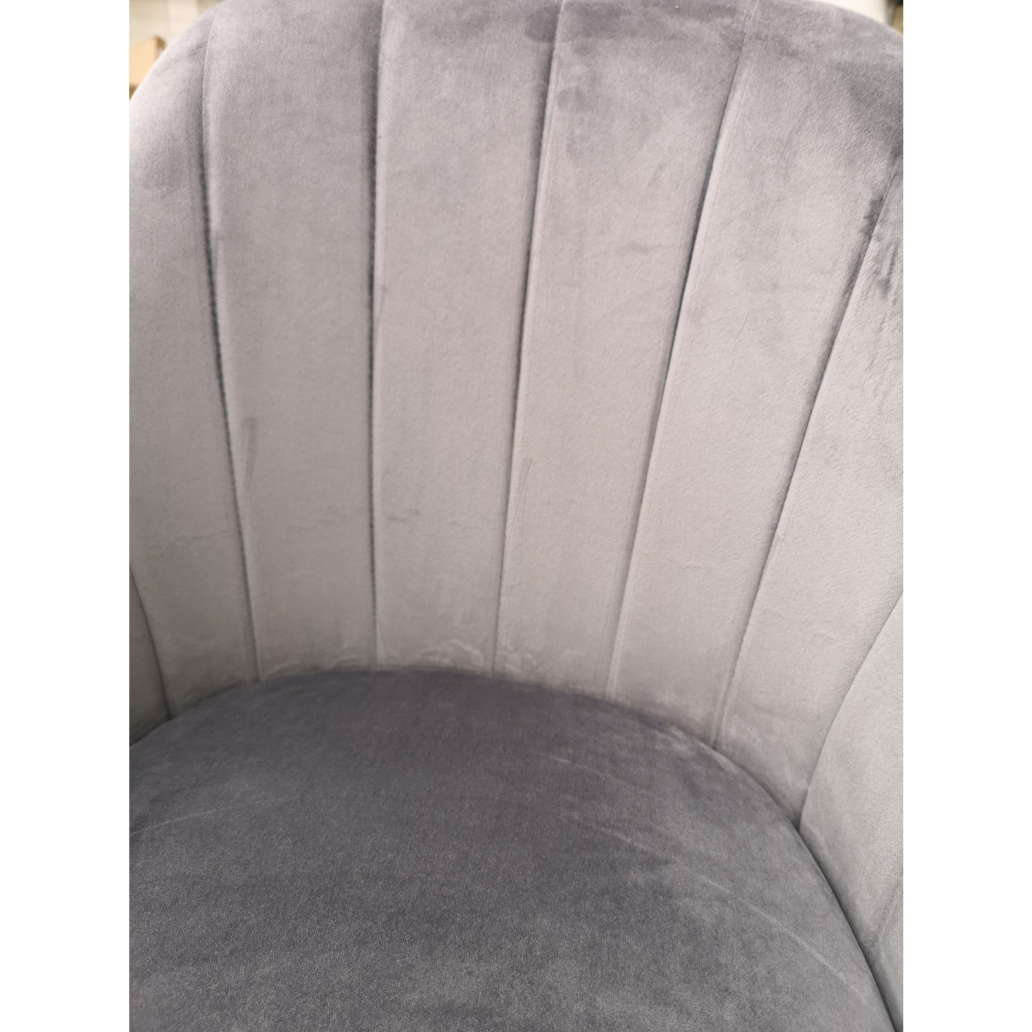 GRADE A2 Grey Velvet Bar Stool with Arms 67cm Logan Furniture123