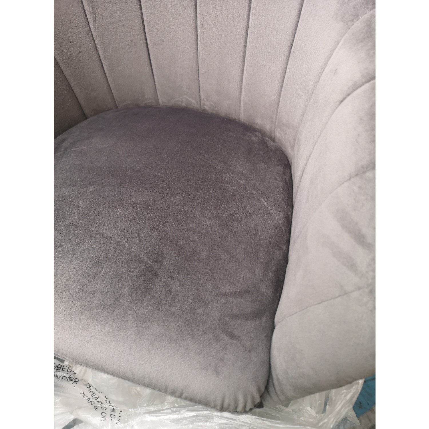 GRADE A2 Grey Velvet Bar Stool with Arms 67cm Logan Furniture123