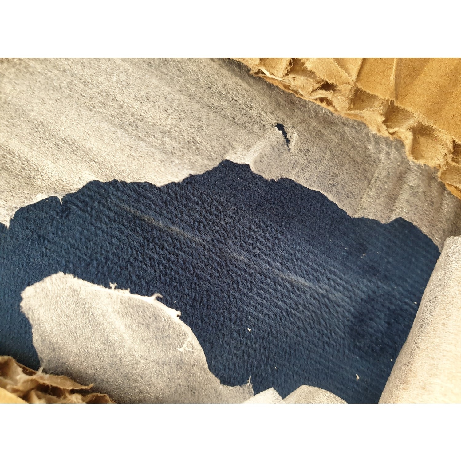 GRADE A2 Khloe King Size Side Ottoman Bed in Navy Blue Velvet