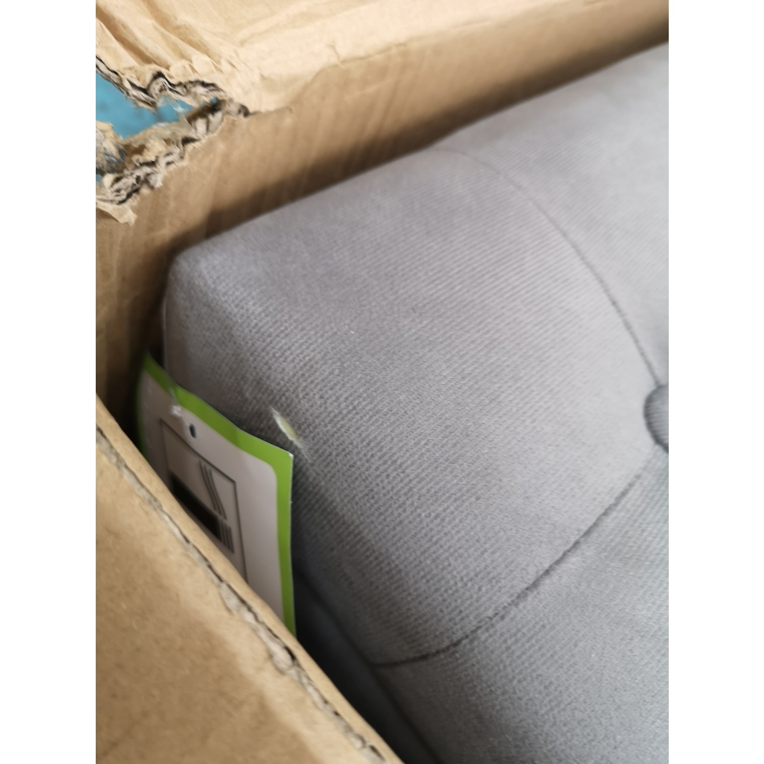 GRADE A2 Safina Velvet Storage Blanket Box in Grey with Stud Detail