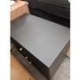 GRADE A2 - Grey Art Deco Mangowood Chest of 3 Drawers with Gold Legs - Maya