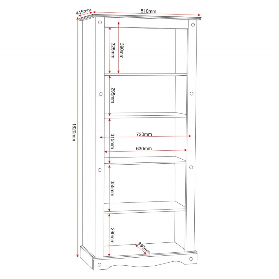 Seconique Original Corona Pine Tall Bookcase