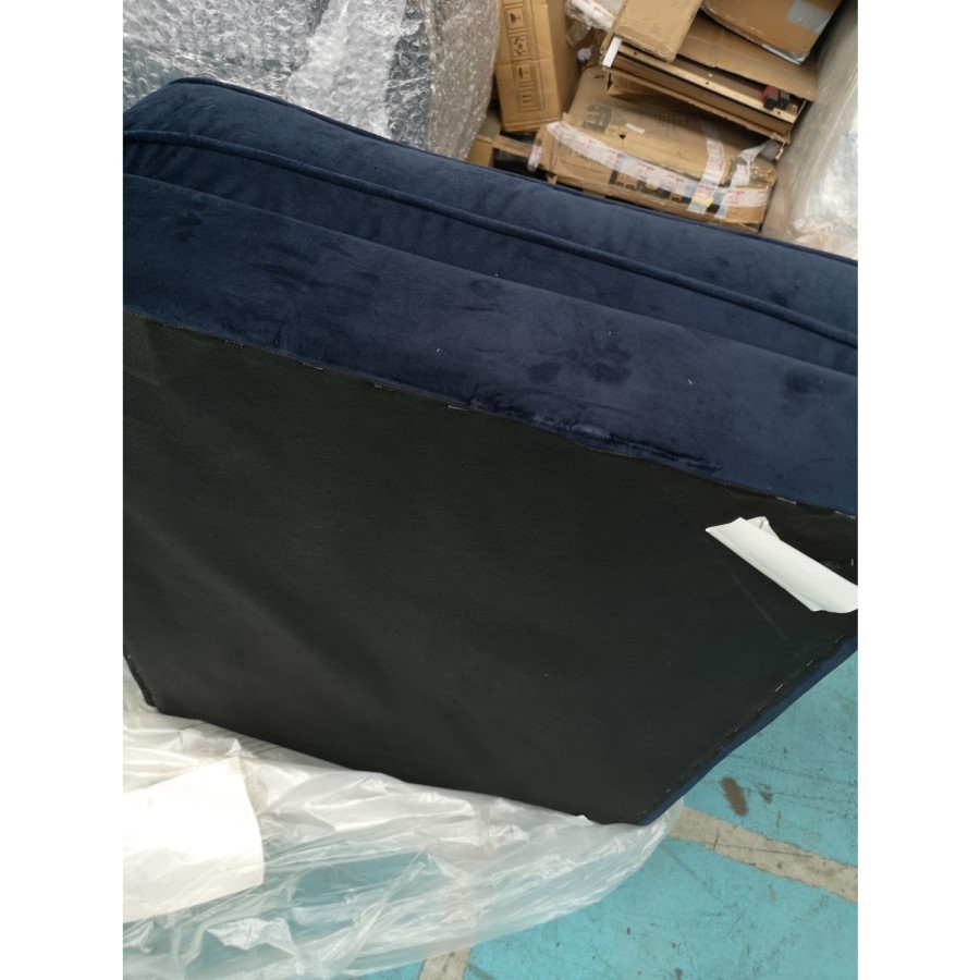 GRADE A2 - Navy Blue Velvet Footstool - Payton