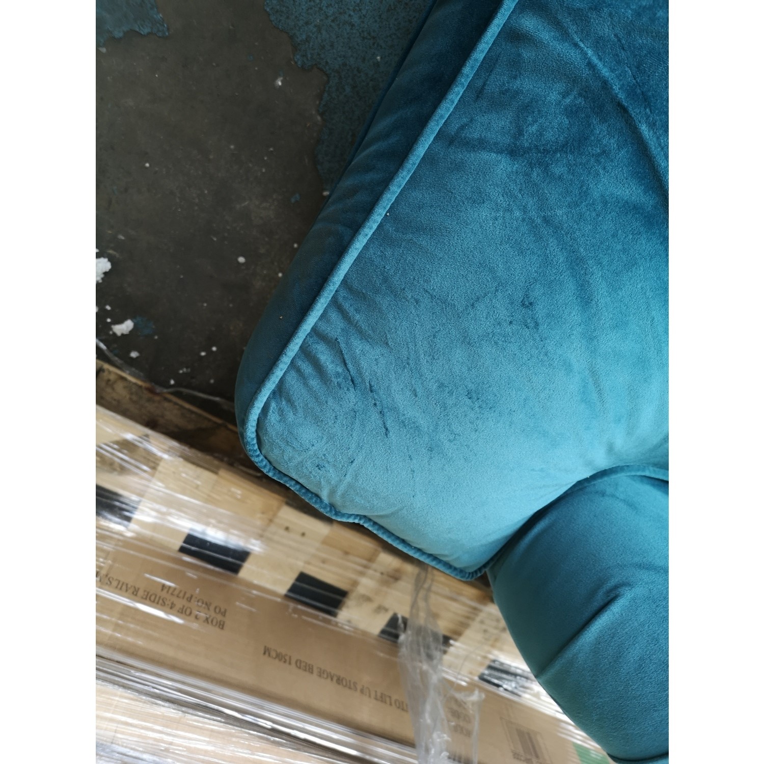 GRADE A2 Teal Blue Velvet Loveseat Payton Furniture123