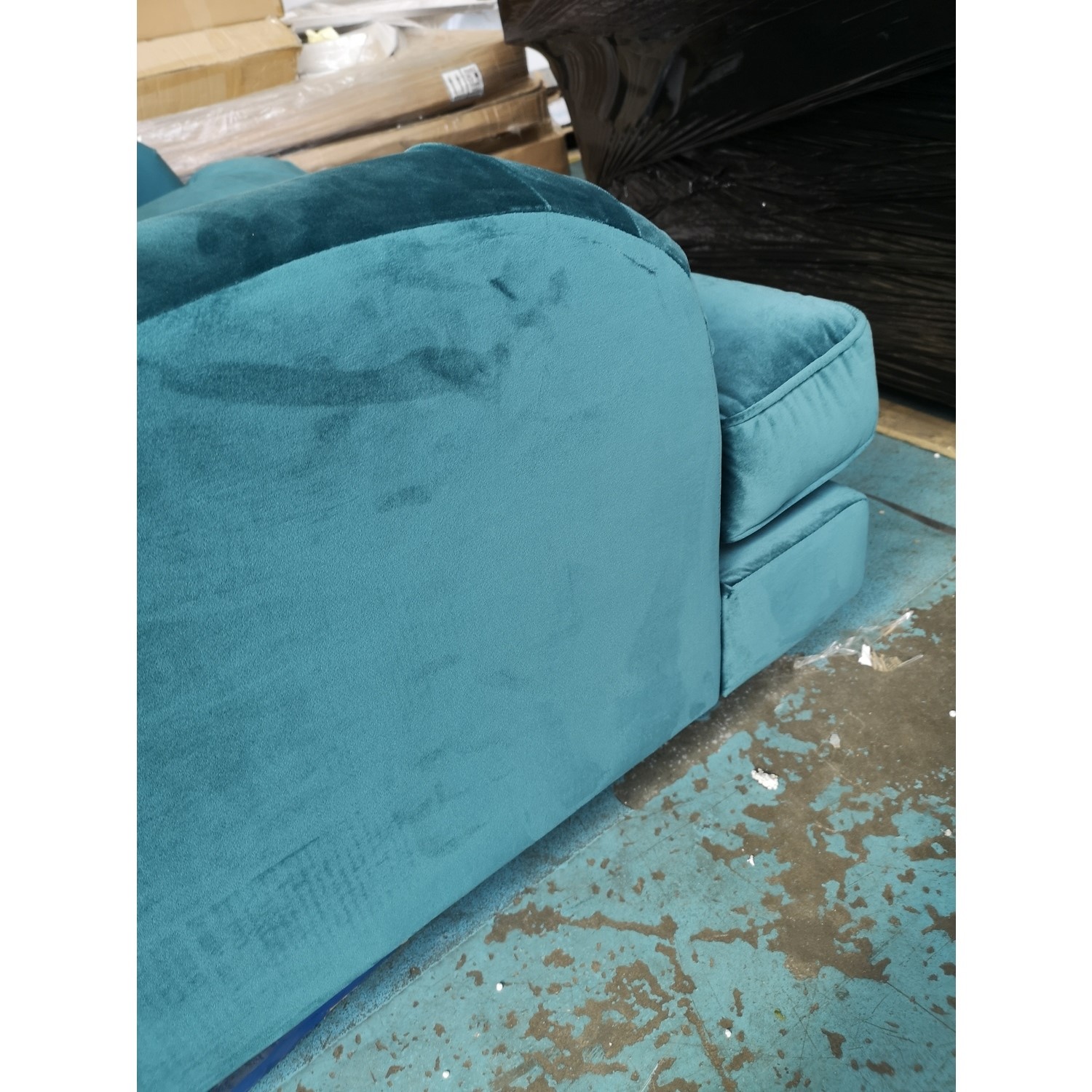 GRADE A2 Teal Blue Velvet Loveseat Payton Furniture123