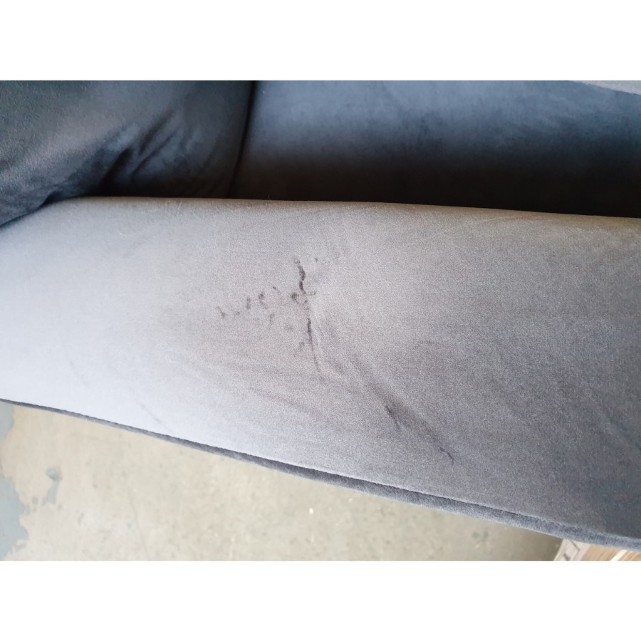 GRADE A2 - Payton Charcoal Grey Velvet 3 Seater Sofa