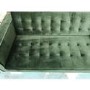GRADE A2 - Buttoned Green Velvet Sofa - 3 Seater with Cushions - Elba
