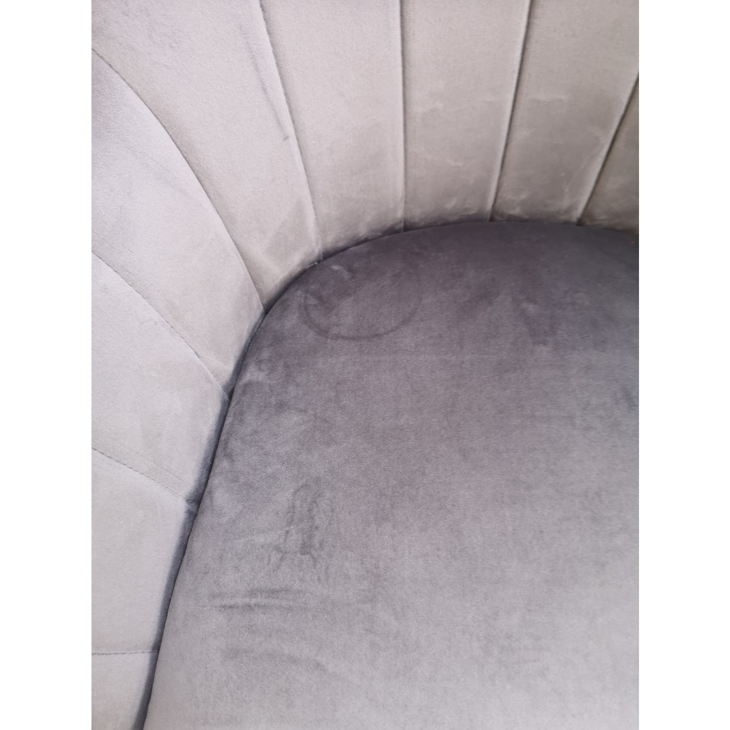 GRADE A2 Grey Velvet Bar Stool with Arms 67cm Logan Furniture123