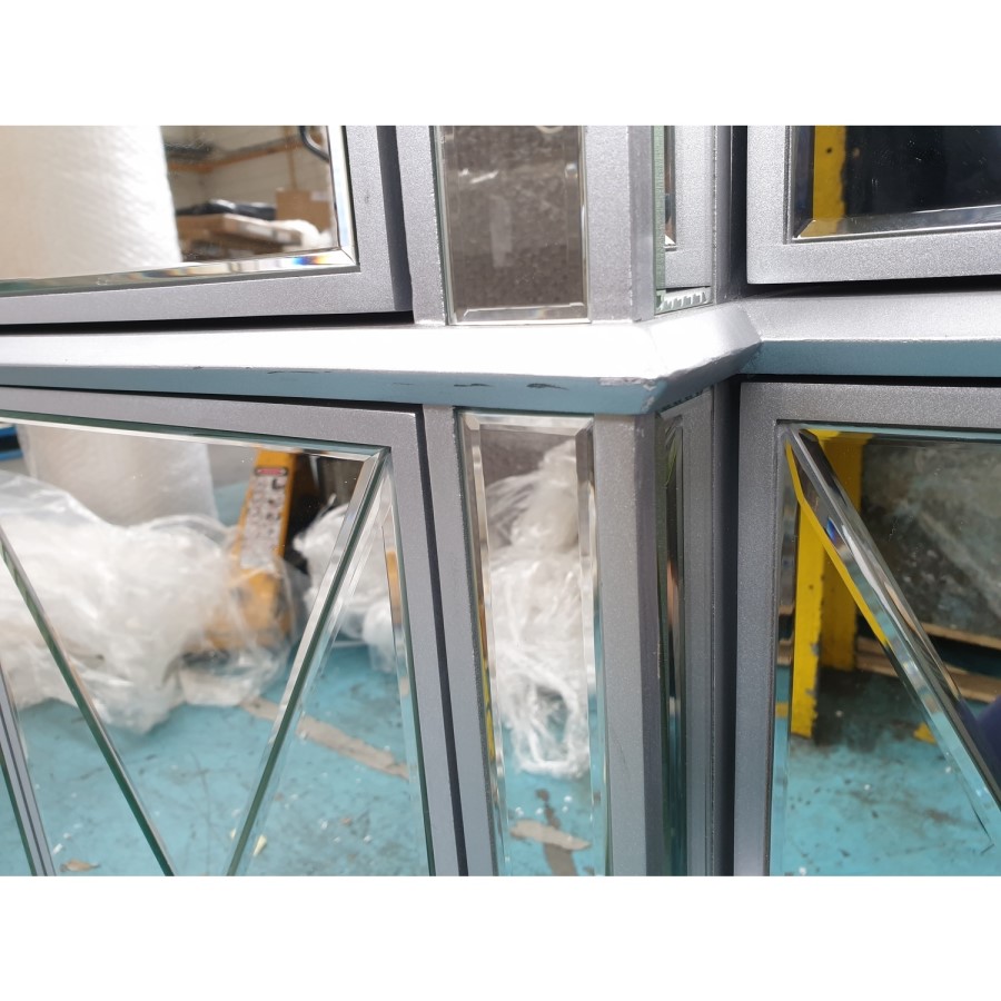 GRADE A2 - Large Mirrored Sideboard with Crystal Handles - Jade Boutique