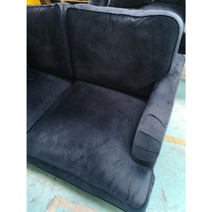 GRADE A2 - Payton Navy Blue Velvet 2 Seater Sofa