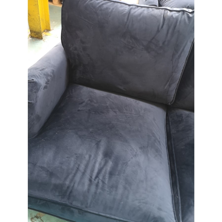 GRADE A2 - Payton Navy Blue Velvet 2 Seater Sofa