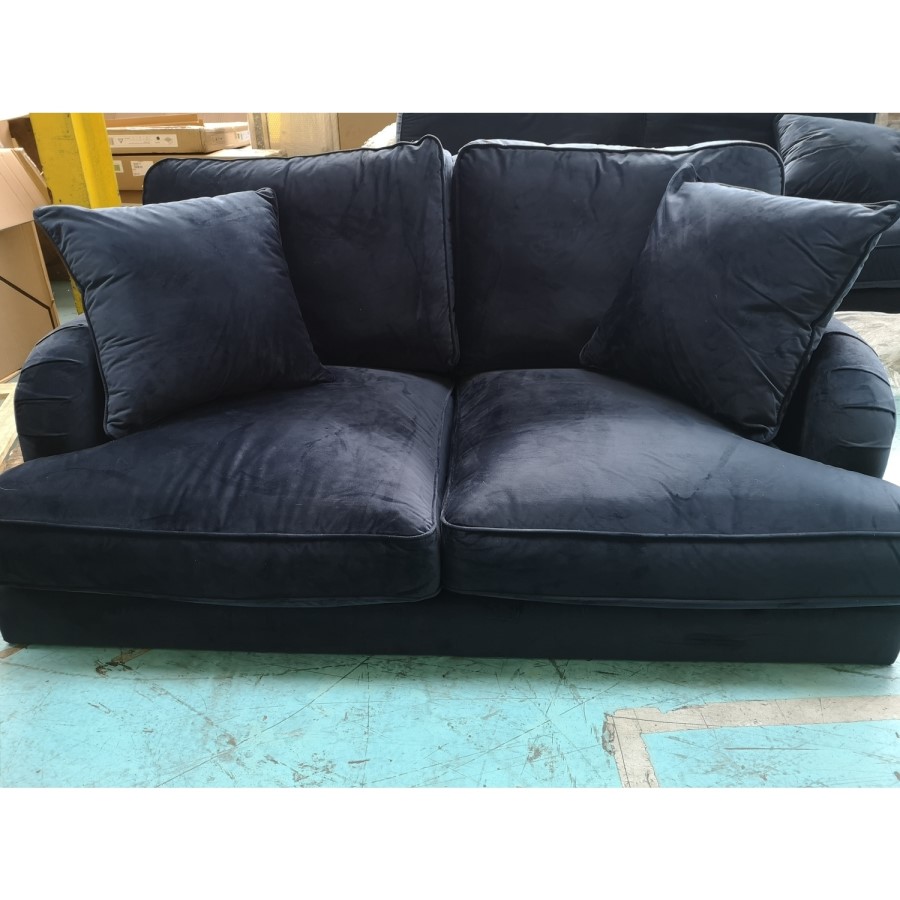 GRADE A2 - Payton Navy Blue Velvet 2 Seater Sofa