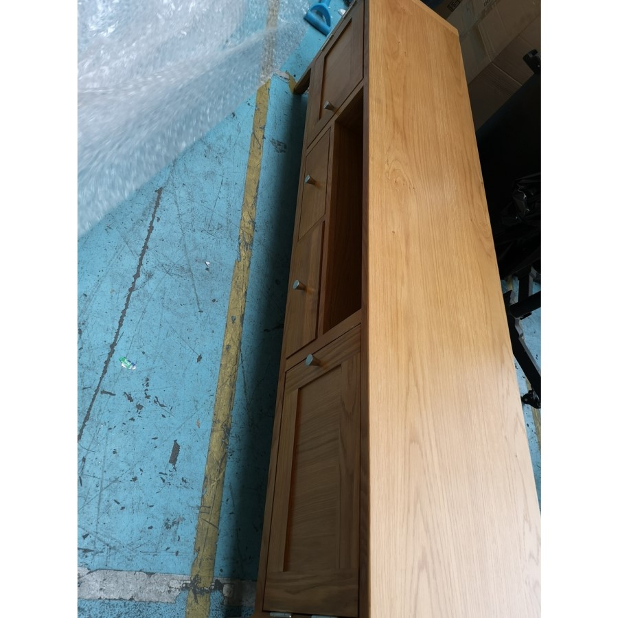 GRADE A2 - Large Solid Wood TV Unit with Storage - TV's up to 70" - Adeline