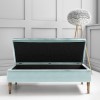 GRADE A2 - Safina Ottoman Storage Bench in Duck Egg Blue Velvet with Button Detail