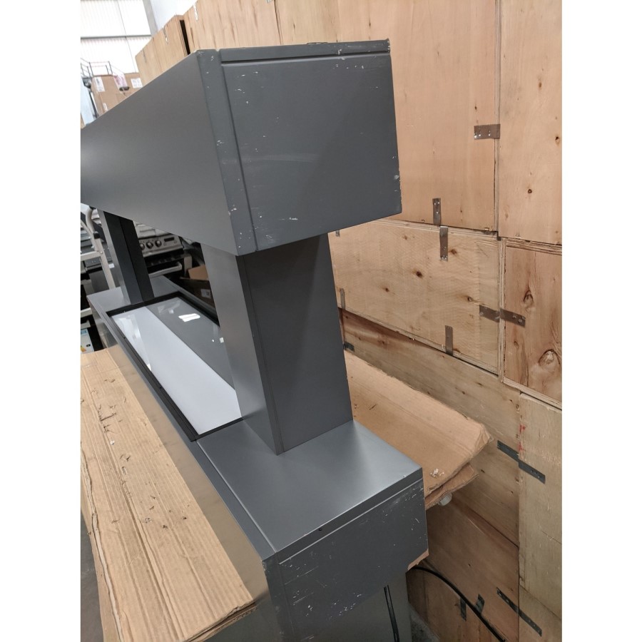 GRADE A2 - AmberGlo Grey Wall Mounted Electric Fireplace Suite