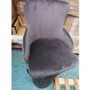 GRADE A2 - Dark Grey Velvet Swivel Bar Stool - Jade Boutique