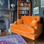 GRADE A2 - Opulence Orange Velvet Loveseat - Payton