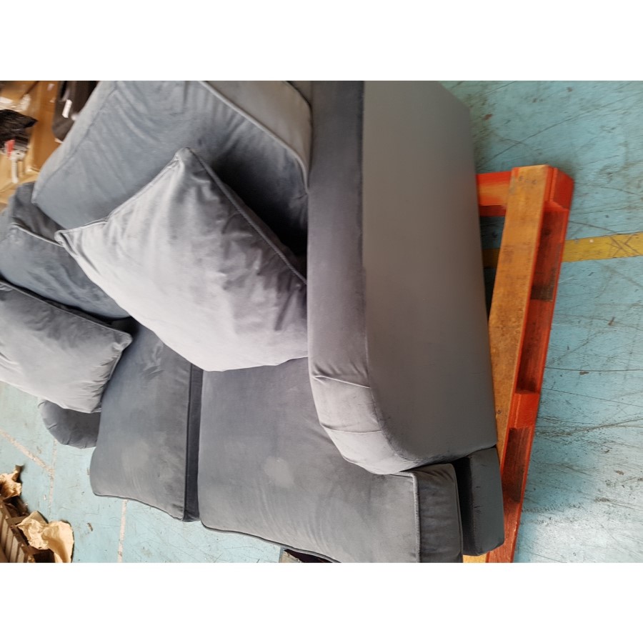 GRADE A2 - Payton Petrol Blue Velvet 2 Seater Sofa