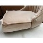 GRADE A2 - Pair of Beige Velvet Dining Chairs with Ribbed Back - Penelope