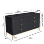 GRADE A2 - Wide Dark Grey Art Deco Chest of 6 Drawers with Legs - Maya